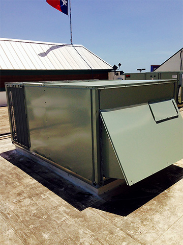 Commercial air conditioner on roof
